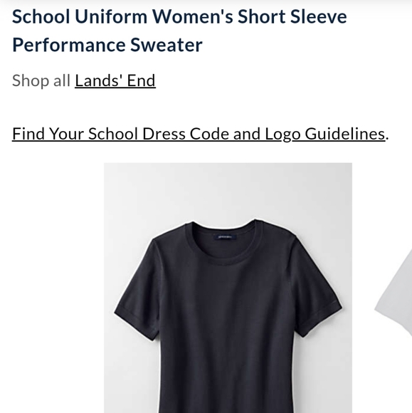 Land's End Short Sleeve Fine gauge Jewelneck Sweater - True Navy Women's Large - Picture 10 of 10